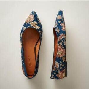 NWT Sundance "Versailles" Floral Jacquard Ponited Toe Flats Size 38